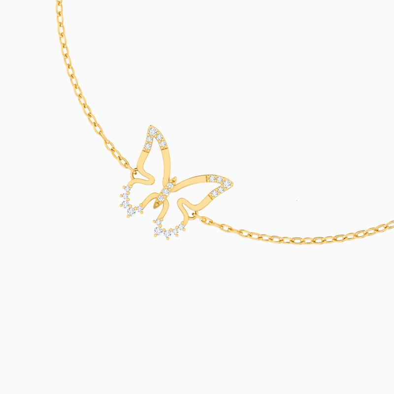 Miss L' by L'azurde Butterfly Diamonds Chain Bracelet in 18K Gold - Image 4